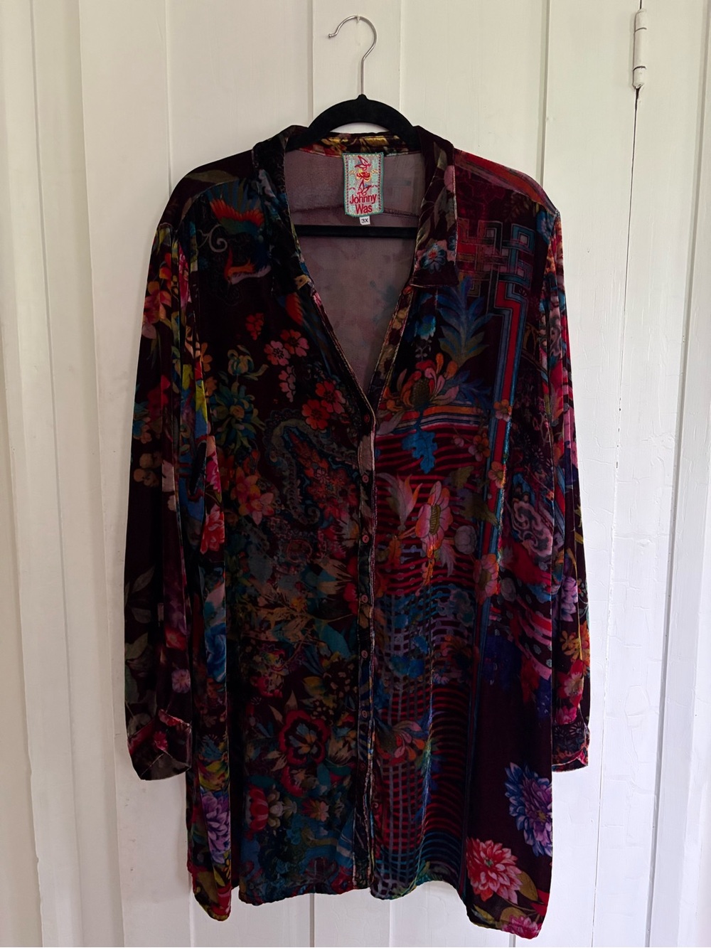 Johnny Was Velvet Dream Button Front Tunic Size 3X